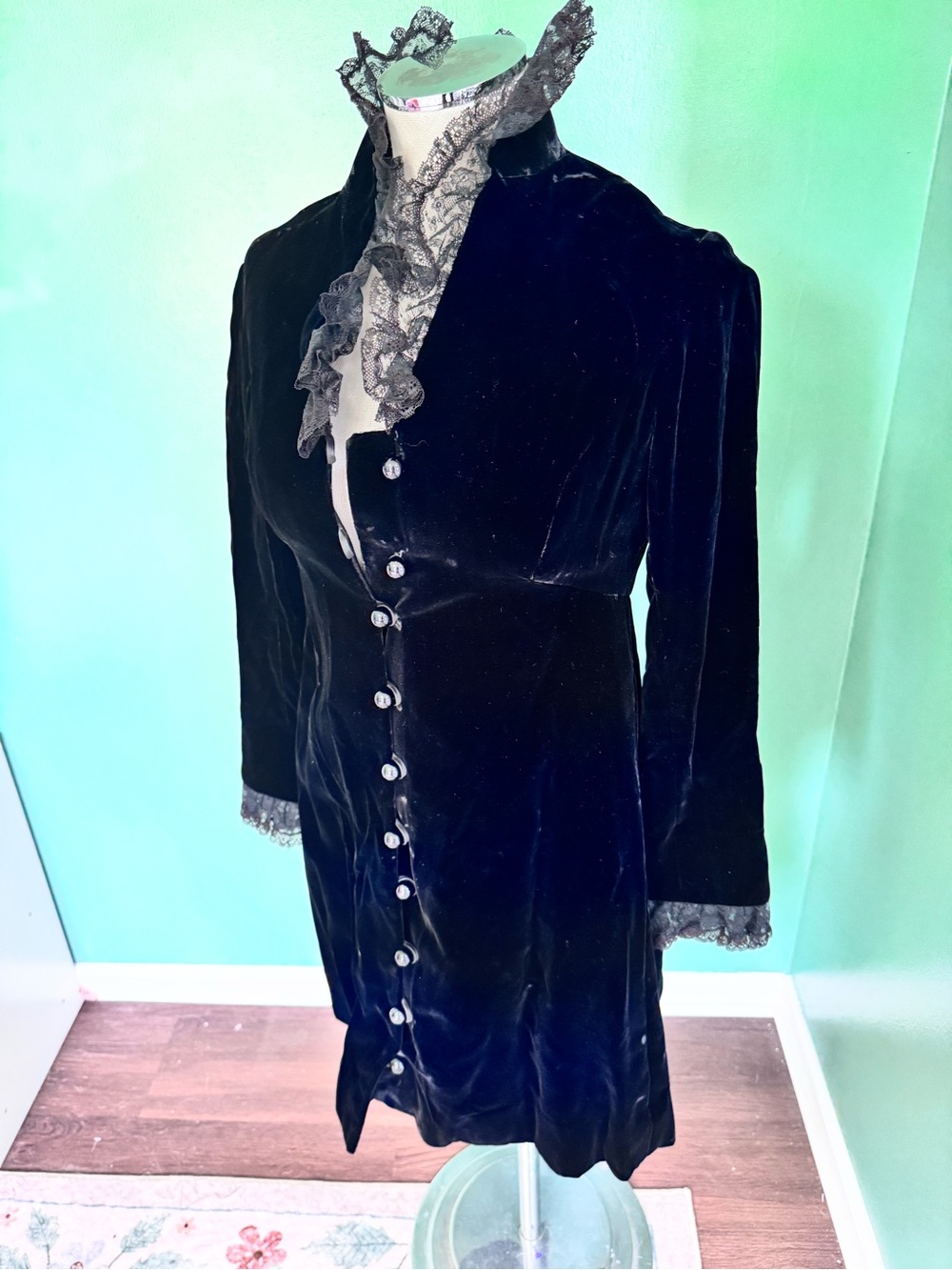 Vintage 1960s Black Velvet Mam’Selle by Betty Carol Dress